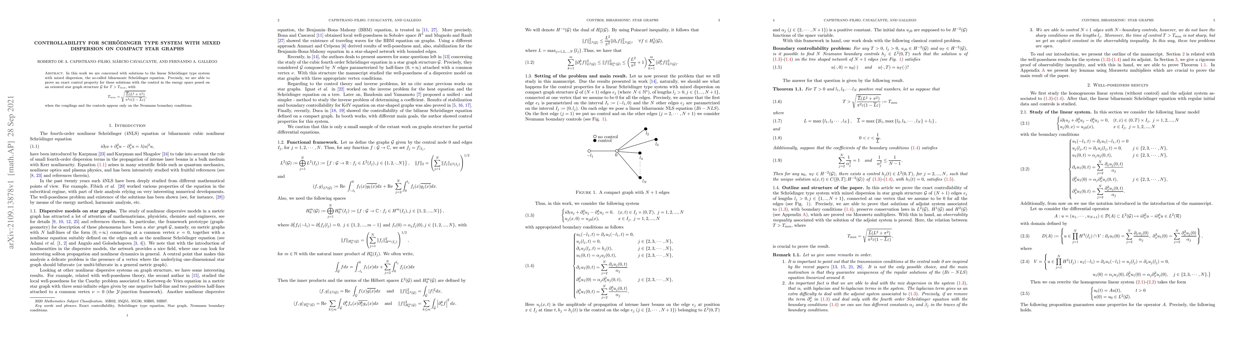 Thumbnail for Controllability for Schr\"odinger type system with mixed dispersion on
  compact star graphs