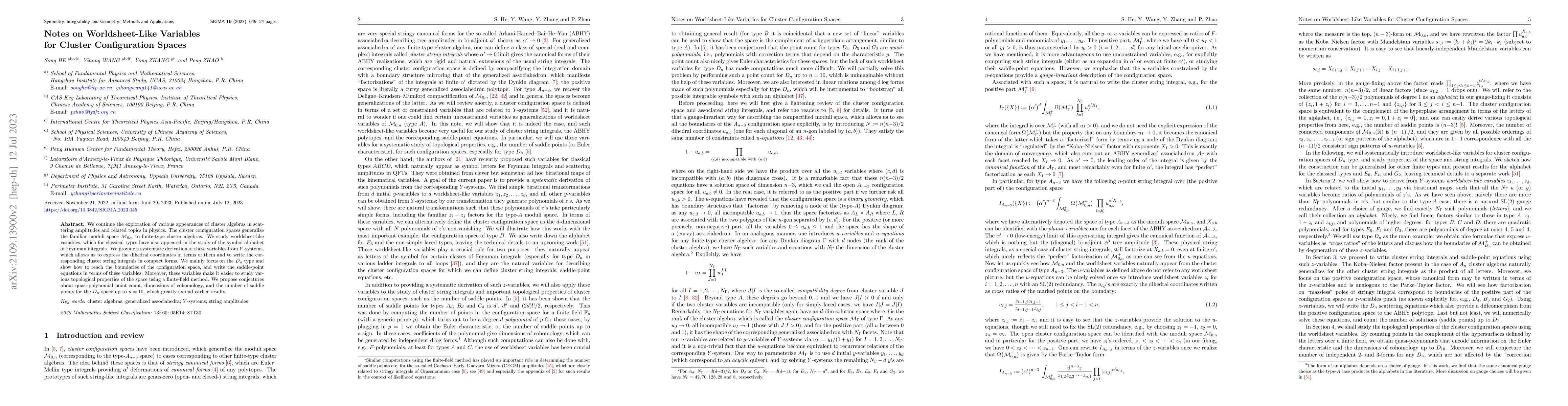 Thumbnail for Notes on Worldsheet-Like Variables for Cluster Configuration Spaces