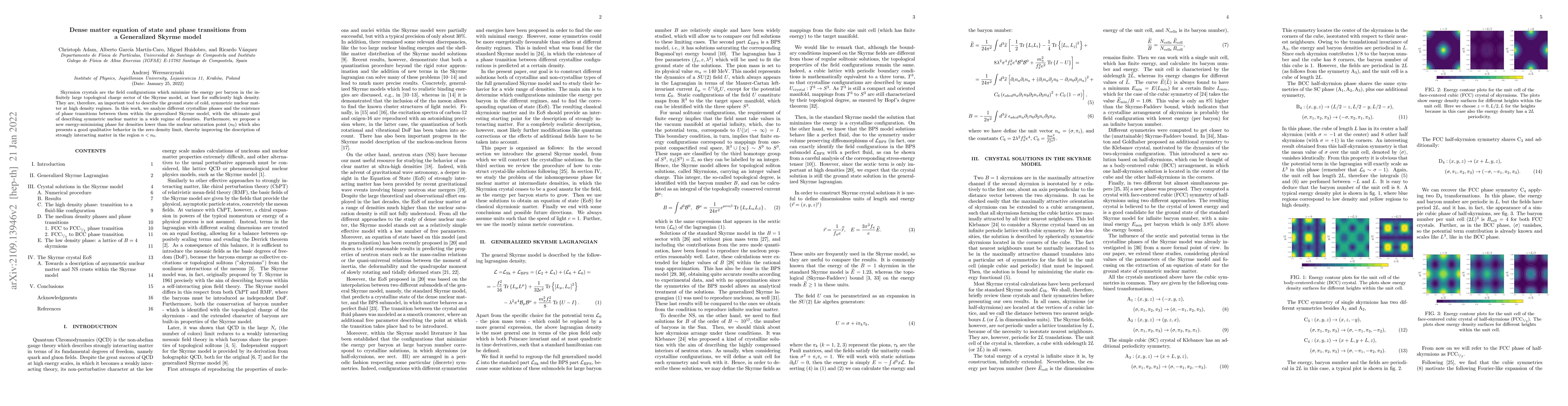 Thumbnail for Dense matter equation of state and phase transitions from a Generalized
  Skyrme model