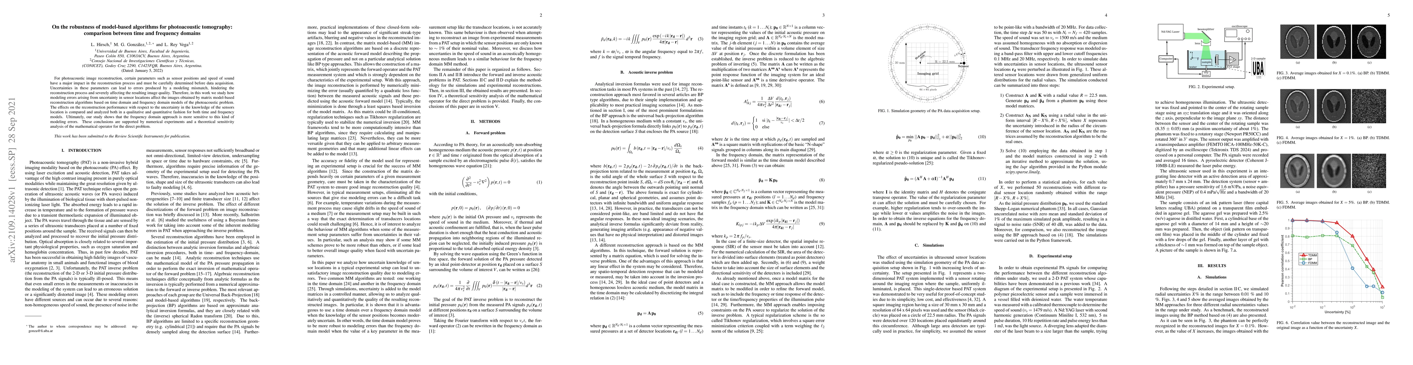 Thumbnail for On the robustness of model-based algorithms for photoacoustic
  tomography: comparison between time and frequency domains