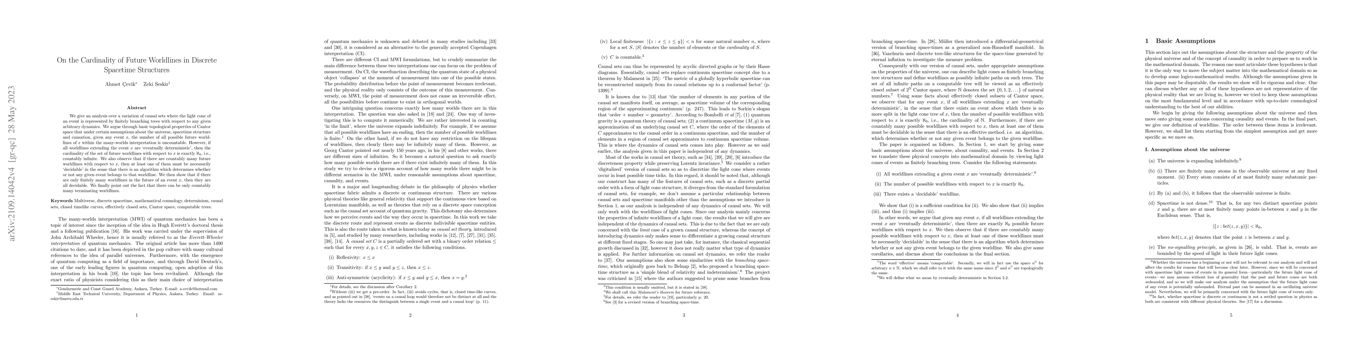 Thumbnail for On the Cardinality of Future Worldlines in Discrete Spacetime Structures