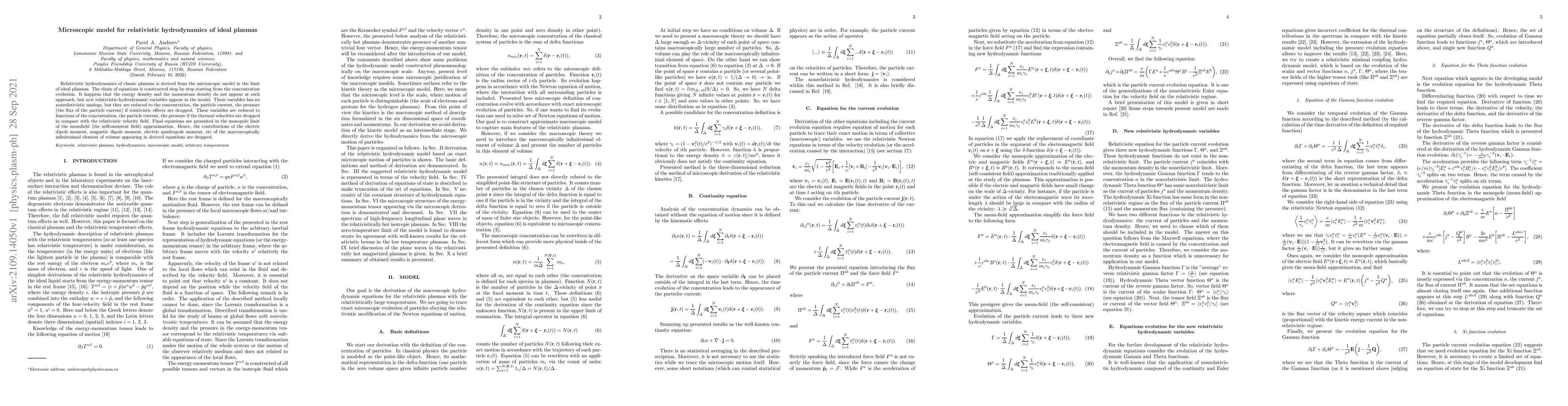 Thumbnail for Microscopic model for relativistic hydrodynamics of ideal plasmas