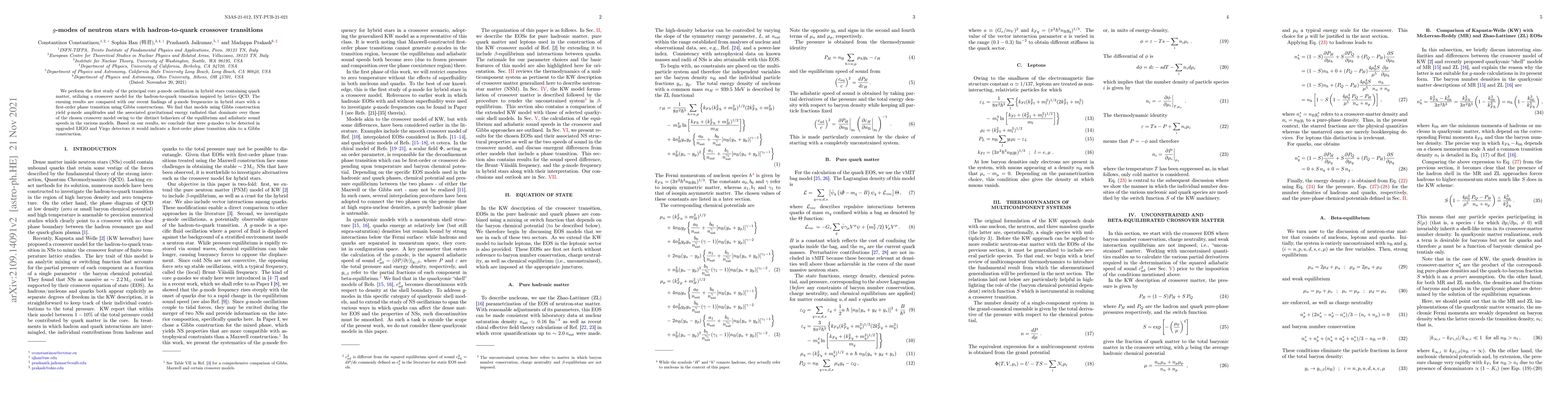 Thumbnail for $g$-modes of neutron stars with hadron-to-quark crossover transitions