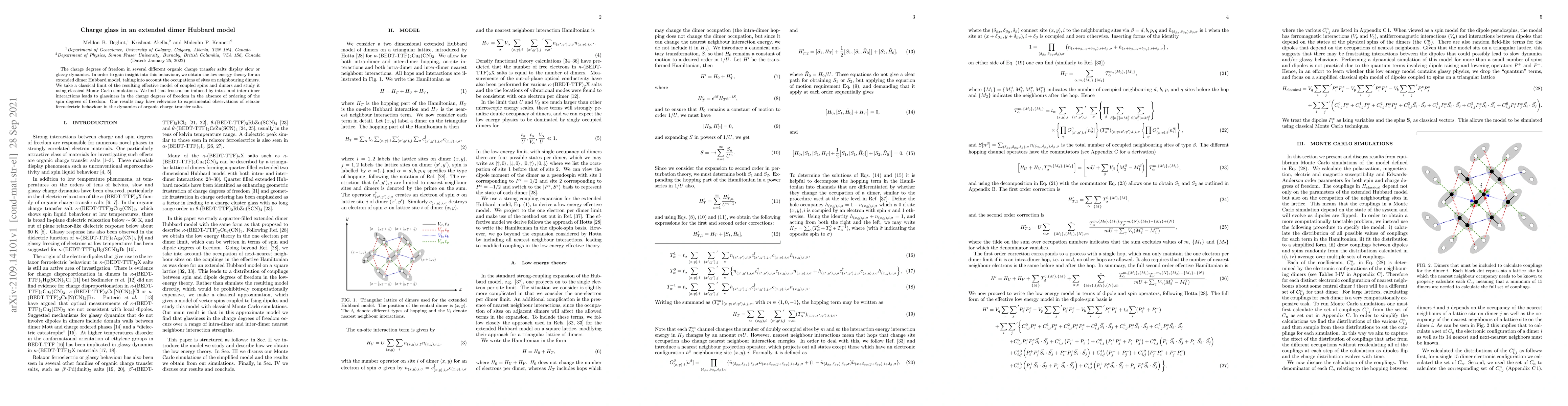 Thumbnail for Charge glass in an extended dimer Hubbard model