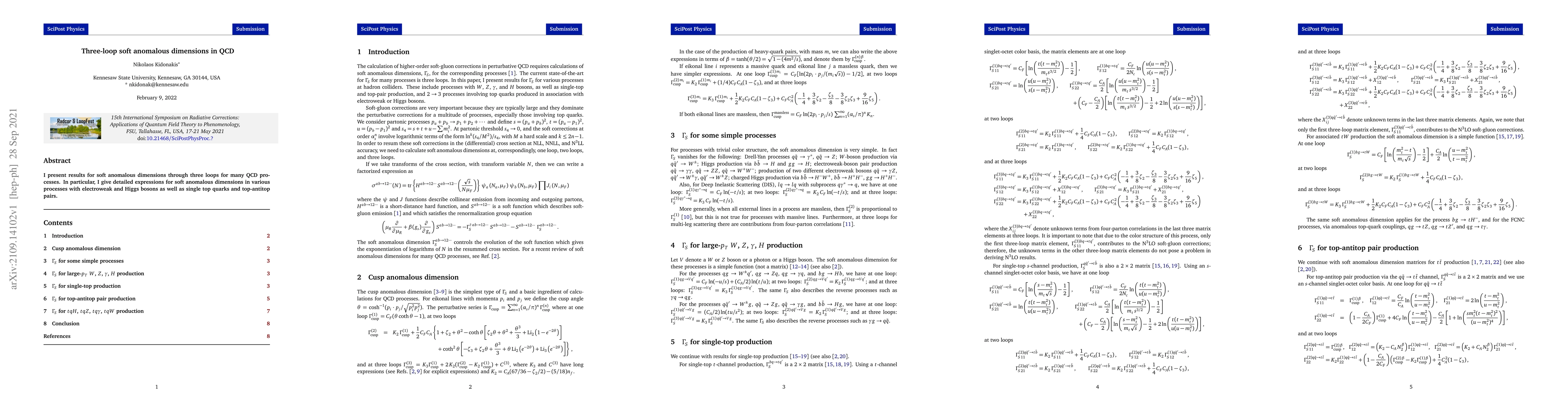 Thumbnail for Three-loop soft anomalous dimensions in QCD