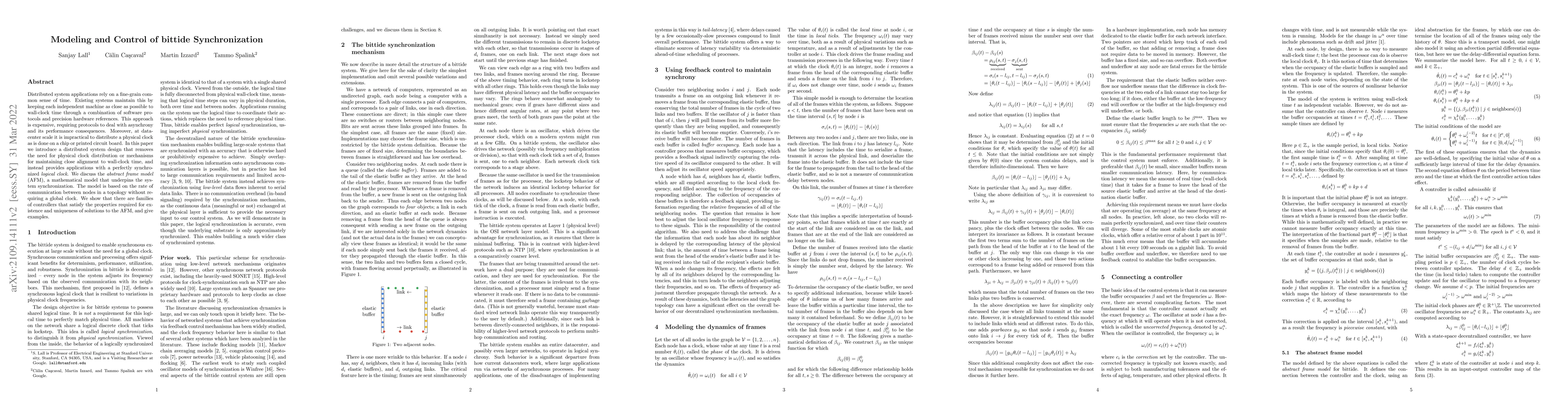 Thumbnail for Modeling and Control of bittide Synchronization