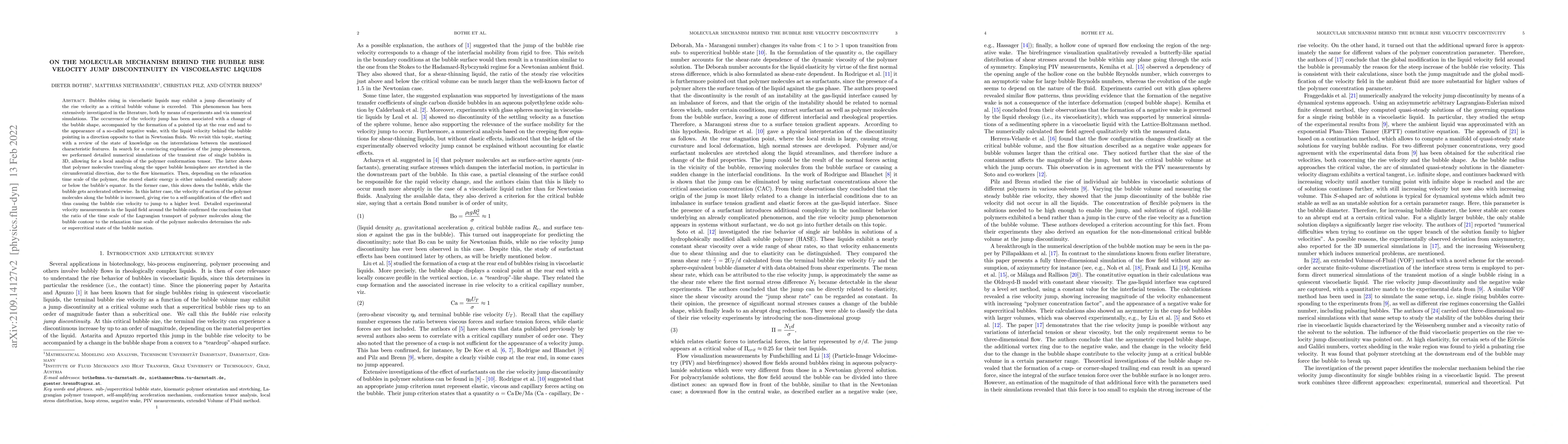 Thumbnail for On the molecular mechanism behind the bubble rise velocity jump
  discontinuity in viscoelastic liquids