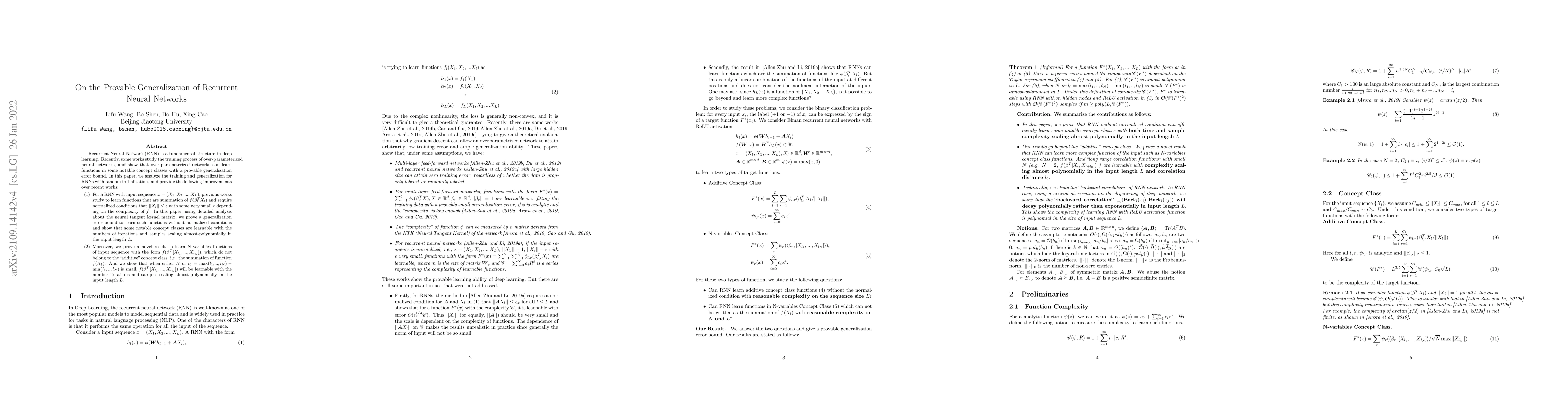 Thumbnail for On the Provable Generalization of Recurrent Neural Networks