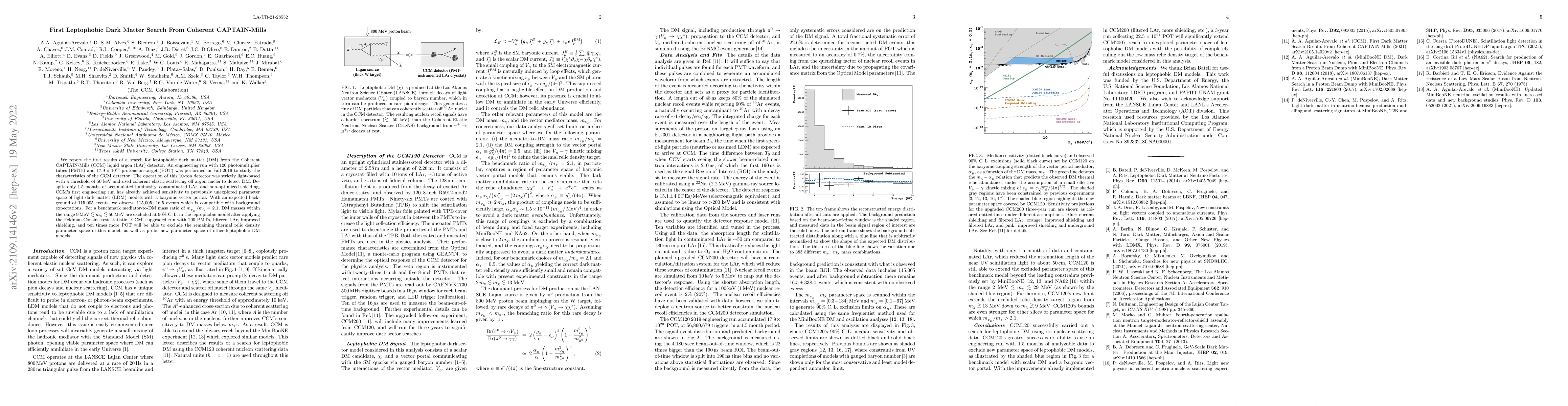 Thumbnail for First Leptophobic Dark Matter Search from Coherent CAPTAIN-Mills