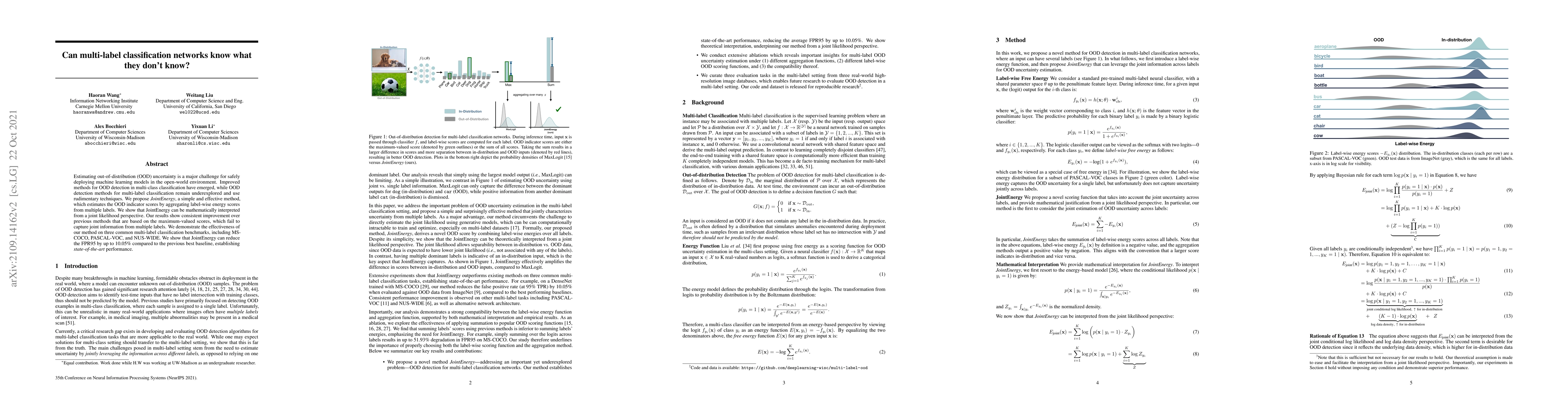 Thumbnail for Can multi-label classification networks know what they don't know?