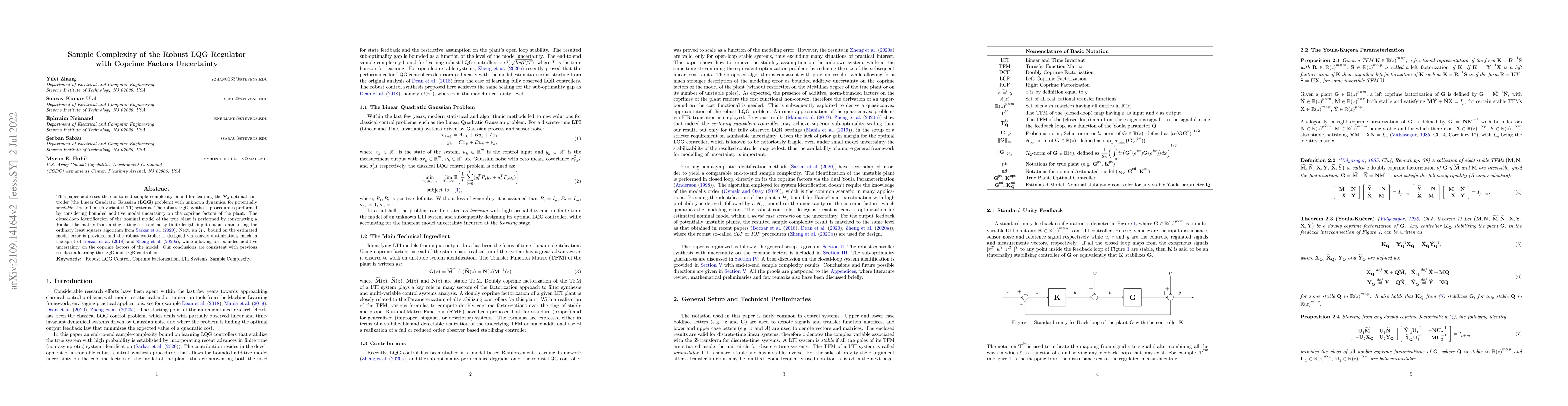 Thumbnail for Sample Complexity of the Robust LQG Regulator with Coprime Factors
  Uncertainty