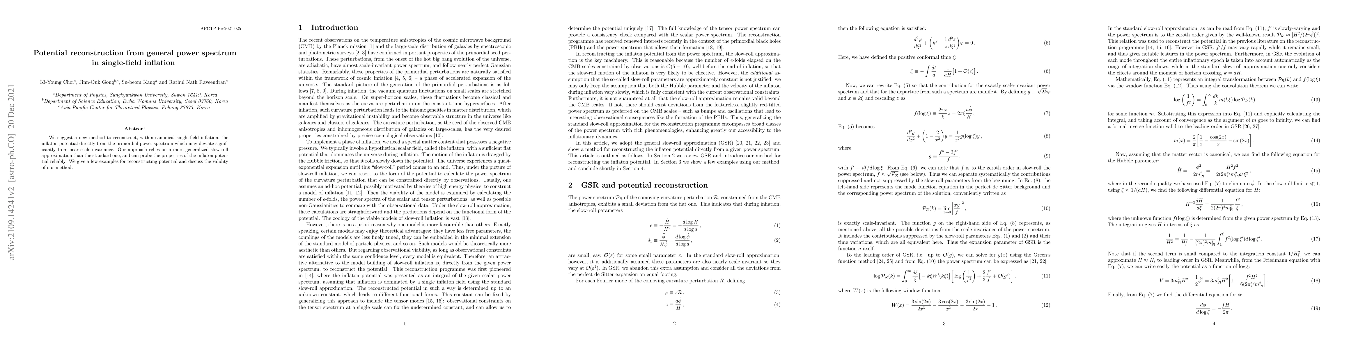 Thumbnail for Potential reconstruction from general power spectrum in single-field
  inflation