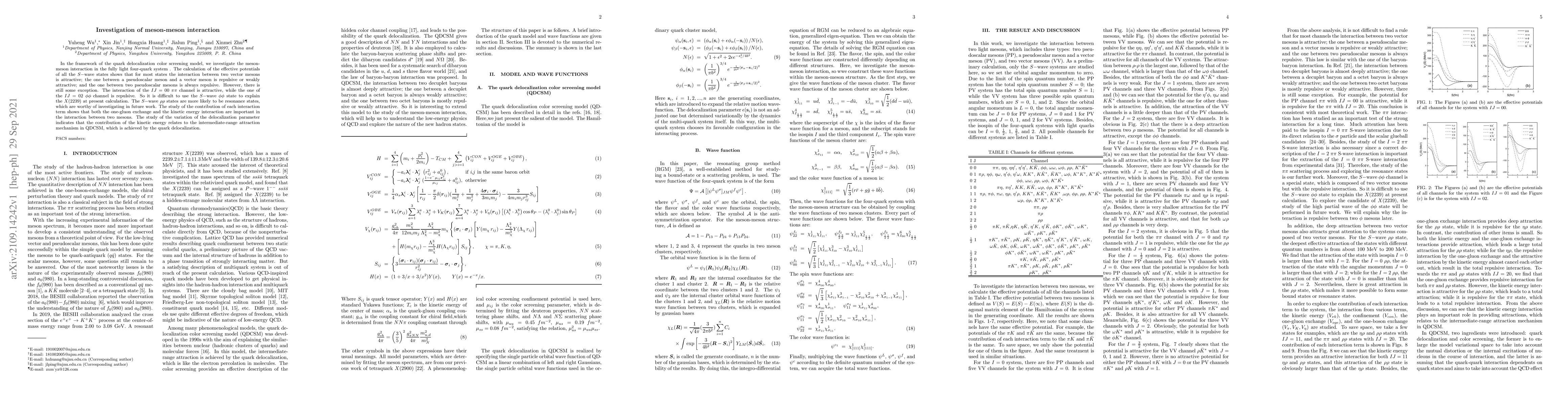 Thumbnail for Investigation of meson-meson interaction