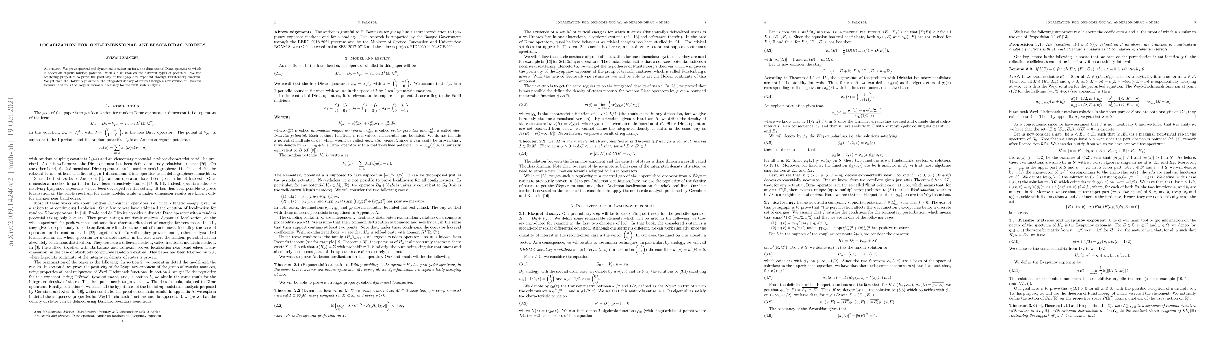 Thumbnail for Localization for one-dimensional Anderson-Dirac models
