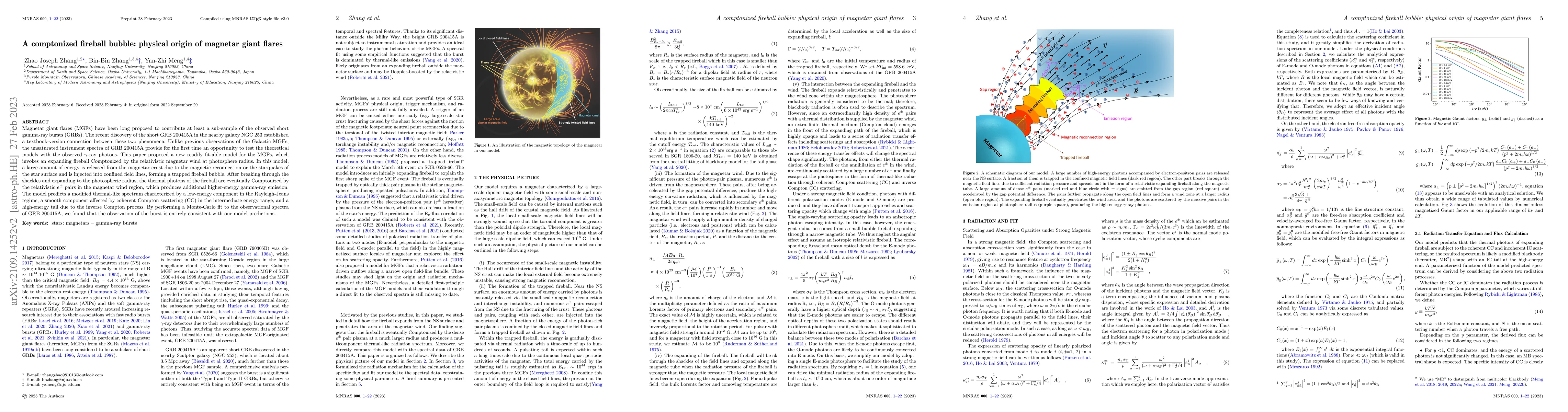 Thumbnail for A Comptonized Fireball Bubble: Physical Origin of Magnetar Giant Flares