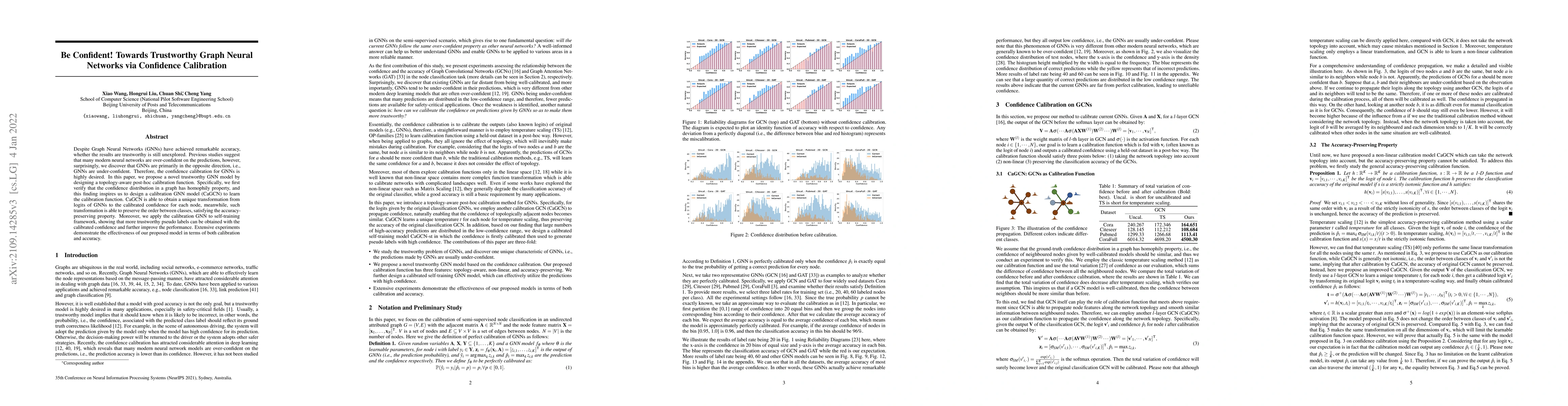 Thumbnail for Be Confident! Towards Trustworthy Graph Neural Networks via Confidence
  Calibration