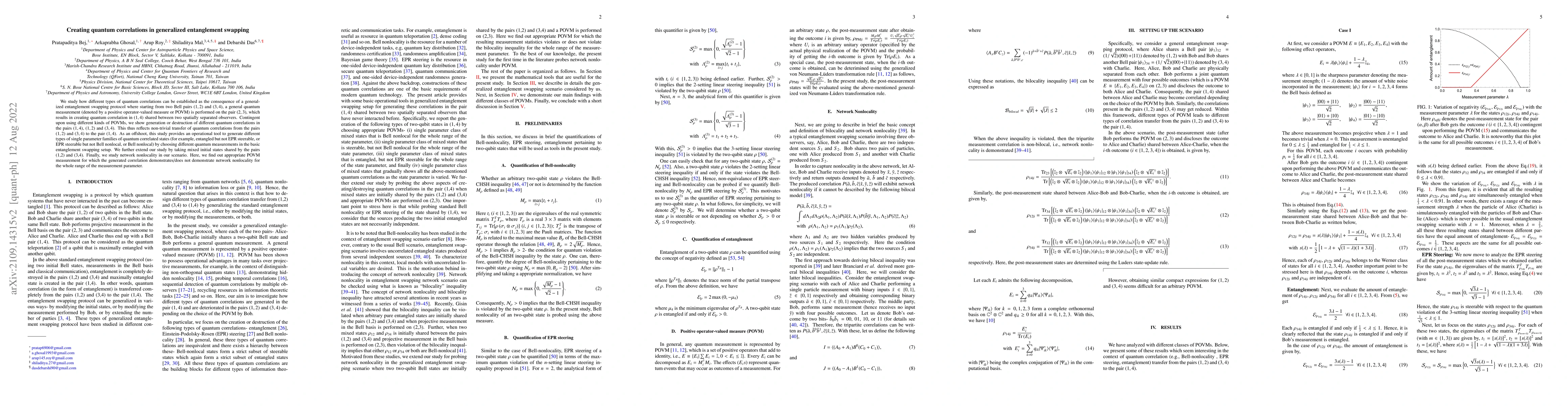 Thumbnail for Creating quantum correlations in generalized entanglement swapping