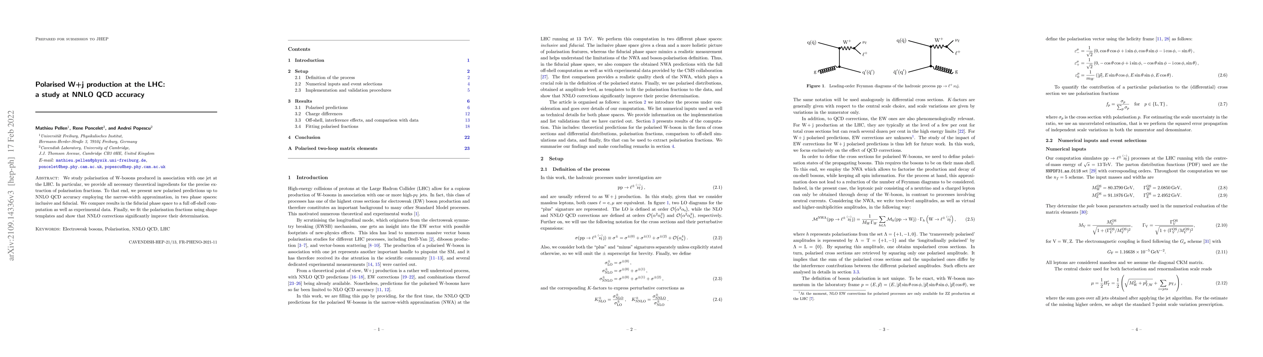 Thumbnail for Polarised W+j production at the LHC: a study at NNLO QCD accuracy
