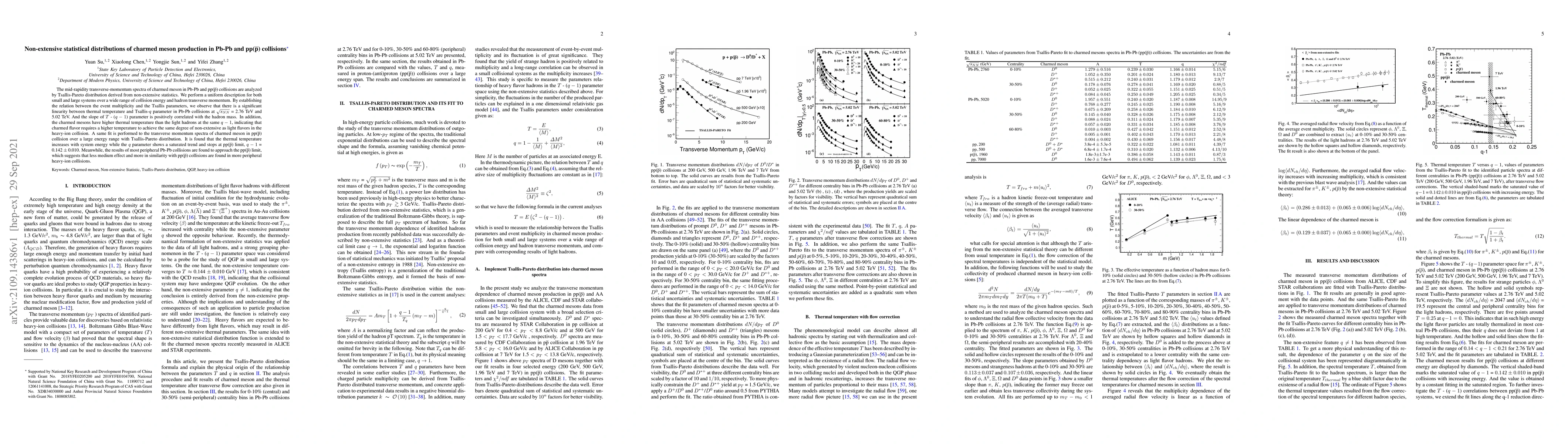 Thumbnail for Non-extensive statistical distributions of charmed meson production in
  Pb-Pb and pp($\overline{\text{p}}$) collisions