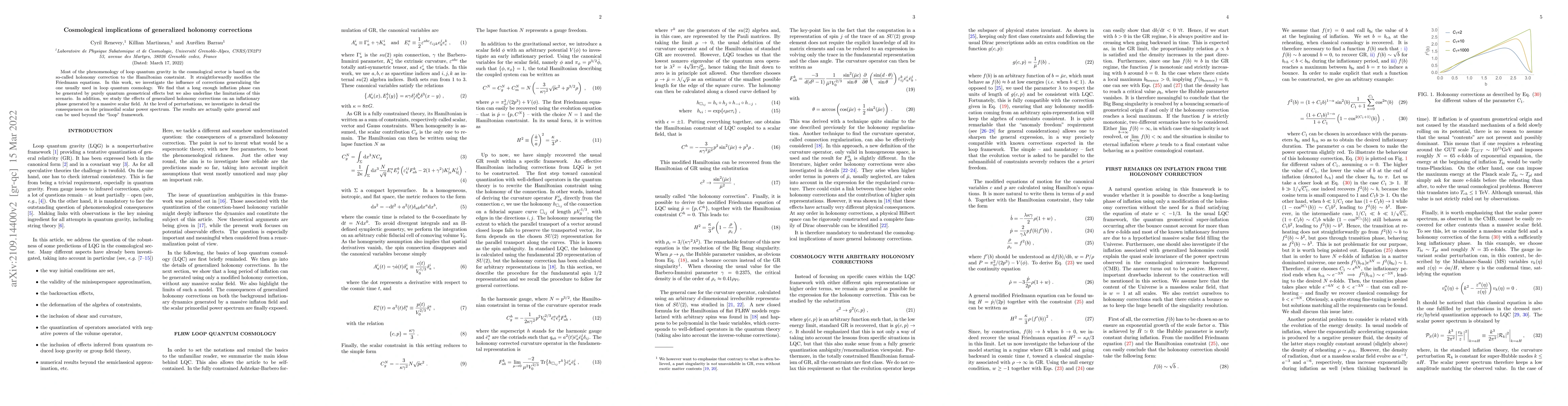 Thumbnail for Cosmological implications of generalized holonomy corrections