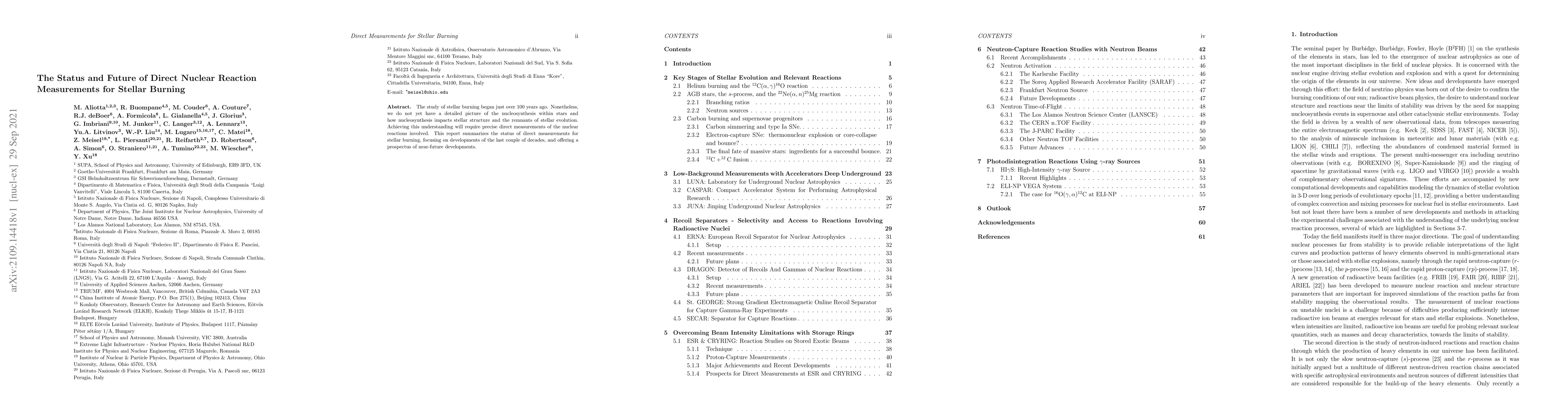 Thumbnail for The Status and Future of Direct Nuclear Reaction Measurements for
  Stellar Burning