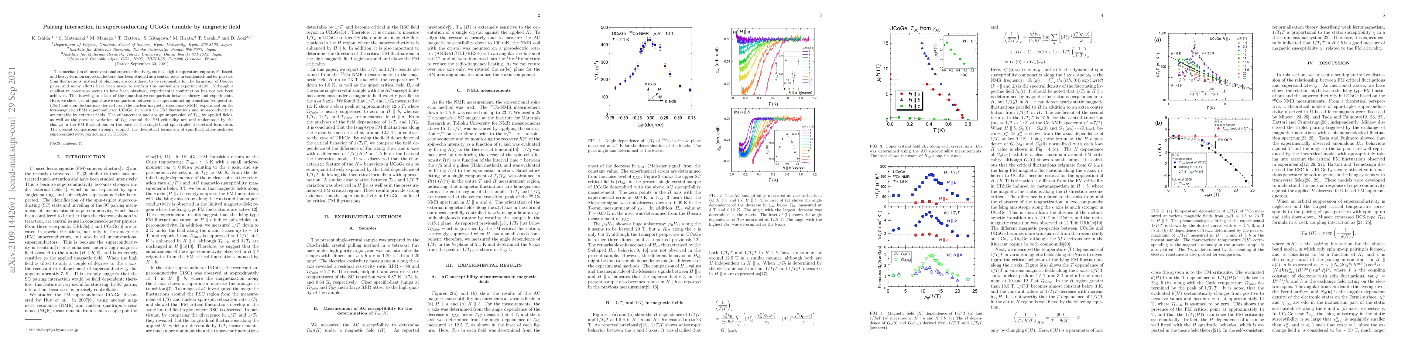Thumbnail for Pairing interaction in superconducting UCoGe tunable by magnetic field