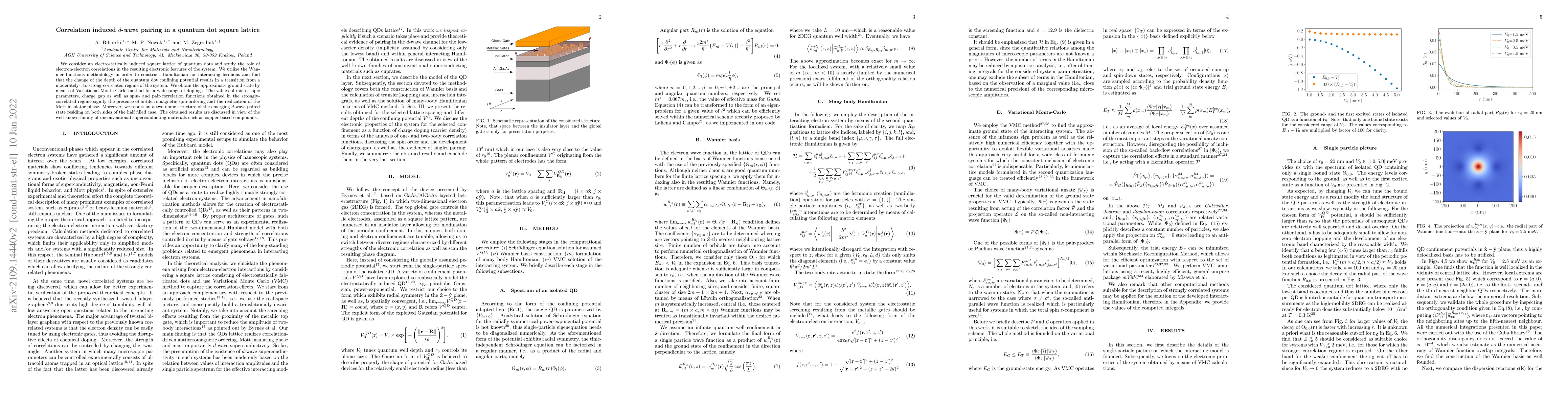 Thumbnail for Correlation induced $d$-wave pairing in quantum dot square lattice