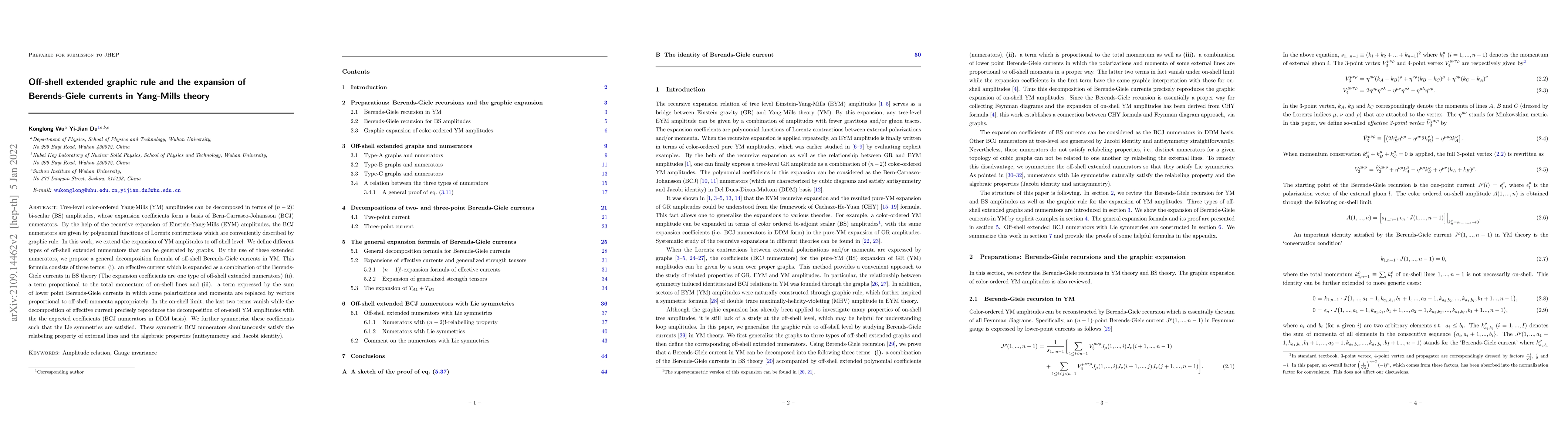 Thumbnail for Off-shell extended graphic rule and the expansion of Berends-Giele
  currents in Yang-Mills theory
