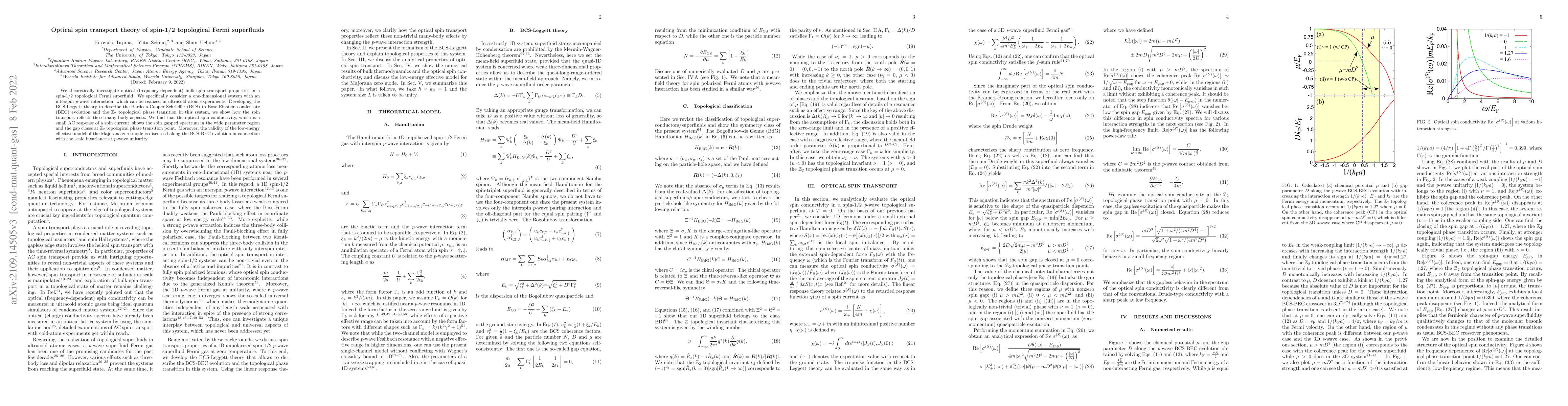 Thumbnail for Optical spin transport theory of spin-1/2 topological Fermi superfluids
