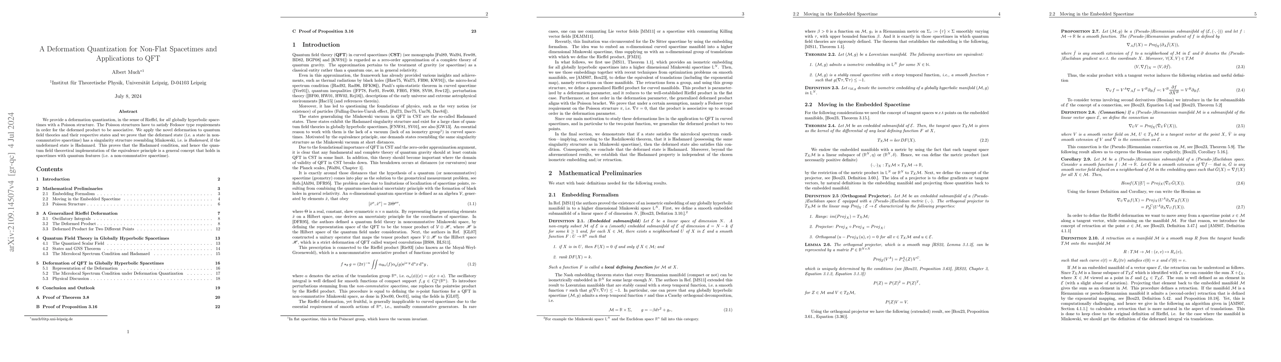 Thumbnail for A Deformation Quantization for Non-Flat Spacetimes and Applications to
  QFT