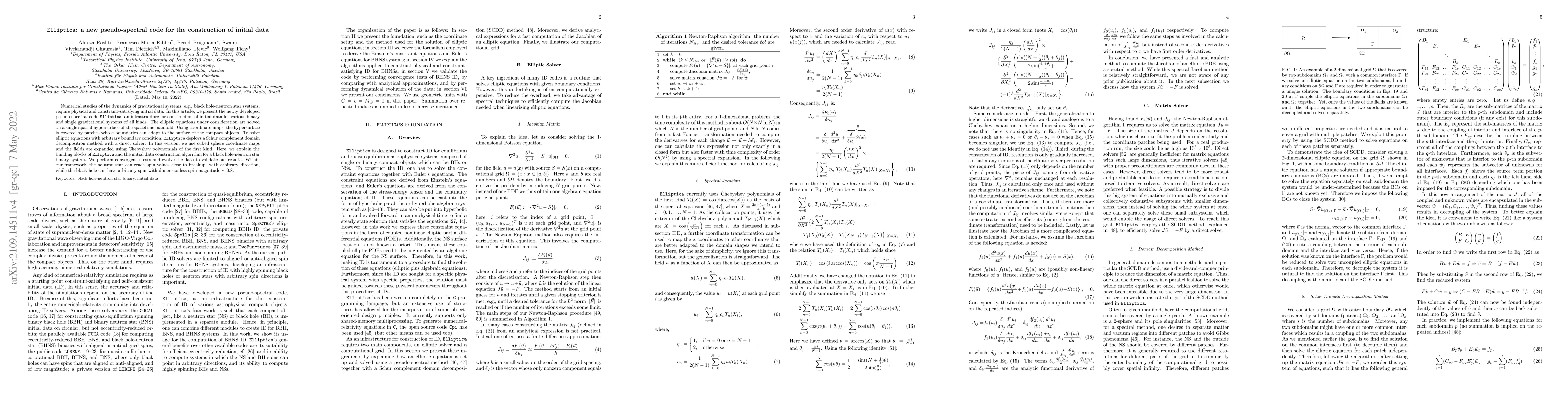 Thumbnail for Elliptica: a new pseudo-spectral code for the construction of initial
  data