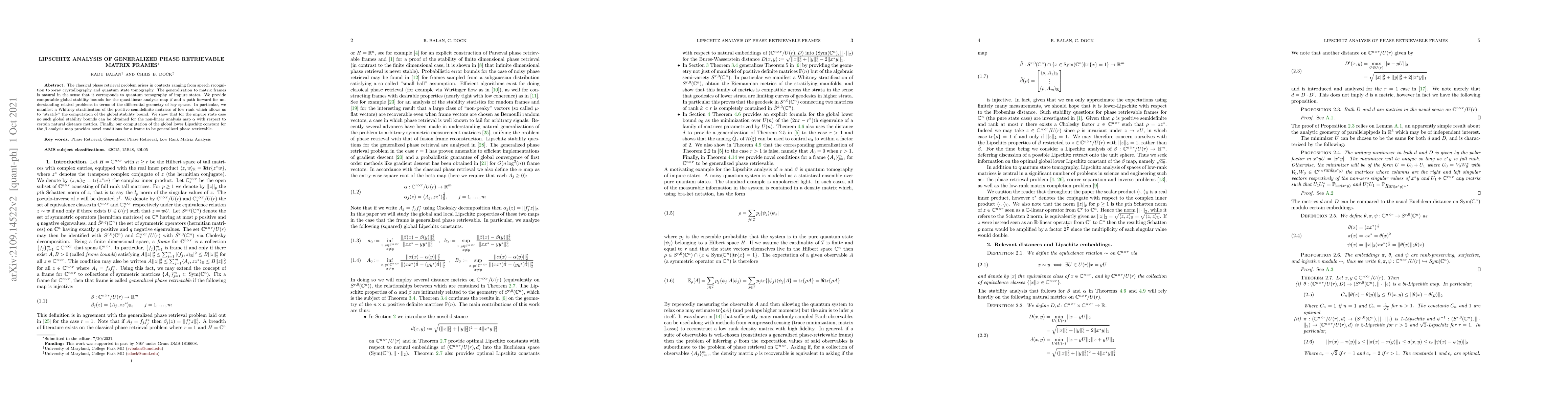 Thumbnail for Lipschitz Analysis of Generalized Phase Retrievable Matrix Frames