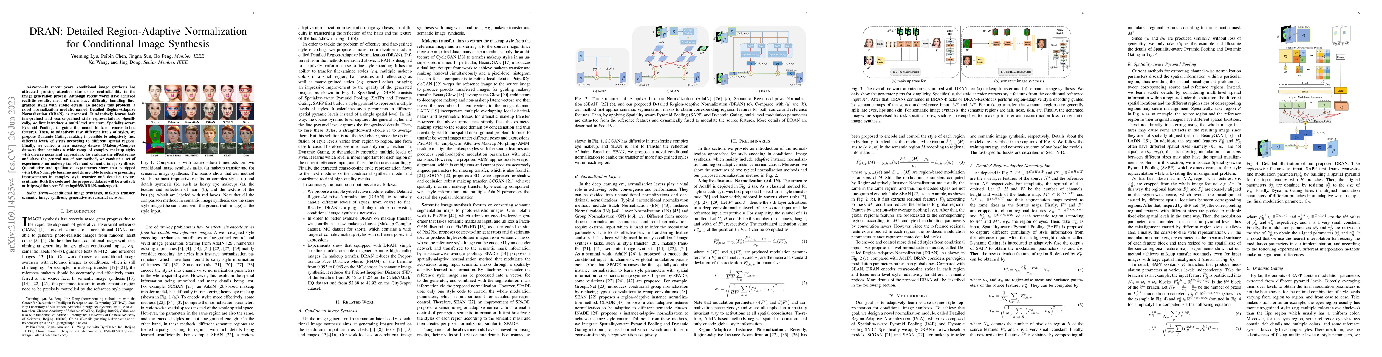 Thumbnail for DRAN: Detailed Region-Adaptive Normalization for Conditional Image
  Synthesis