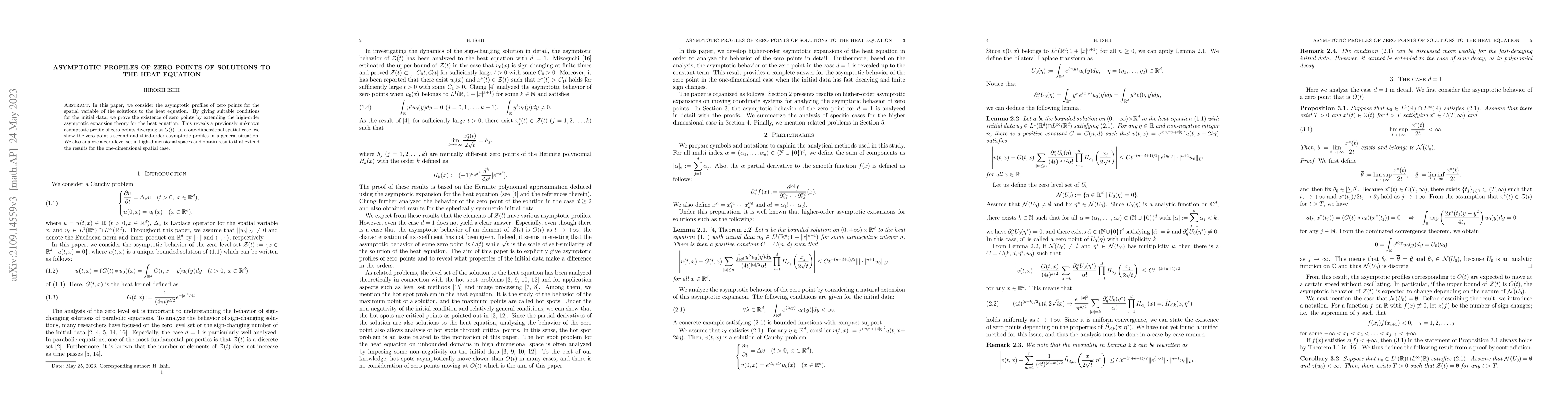 Thumbnail for Asymptotic profiles of zero points of solutions to the heat equation