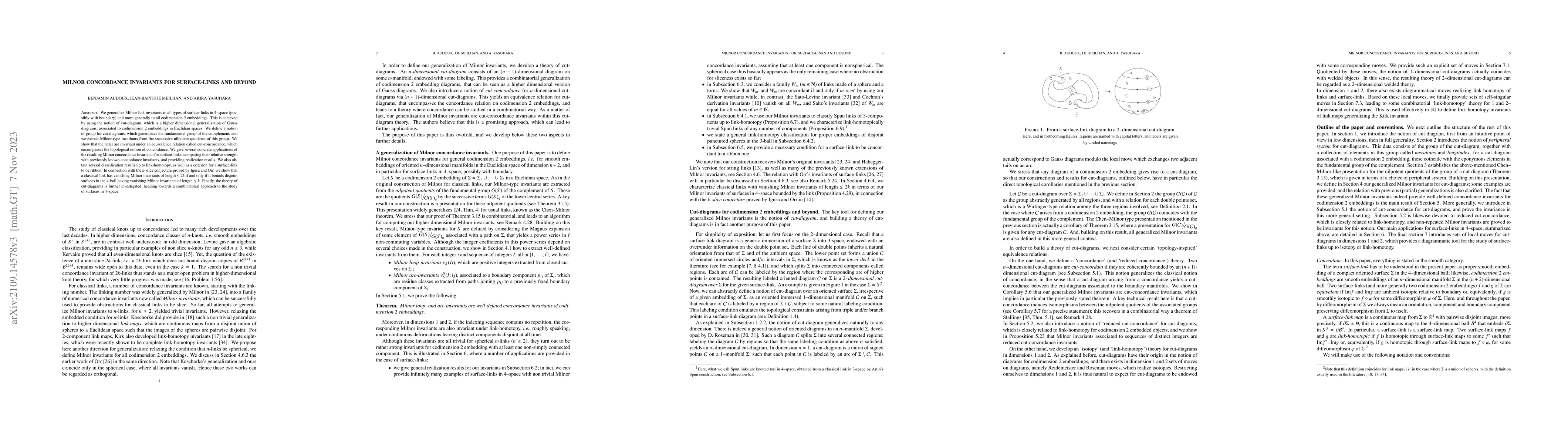 Thumbnail for Milnor concordance invariant for surface-links and beyond