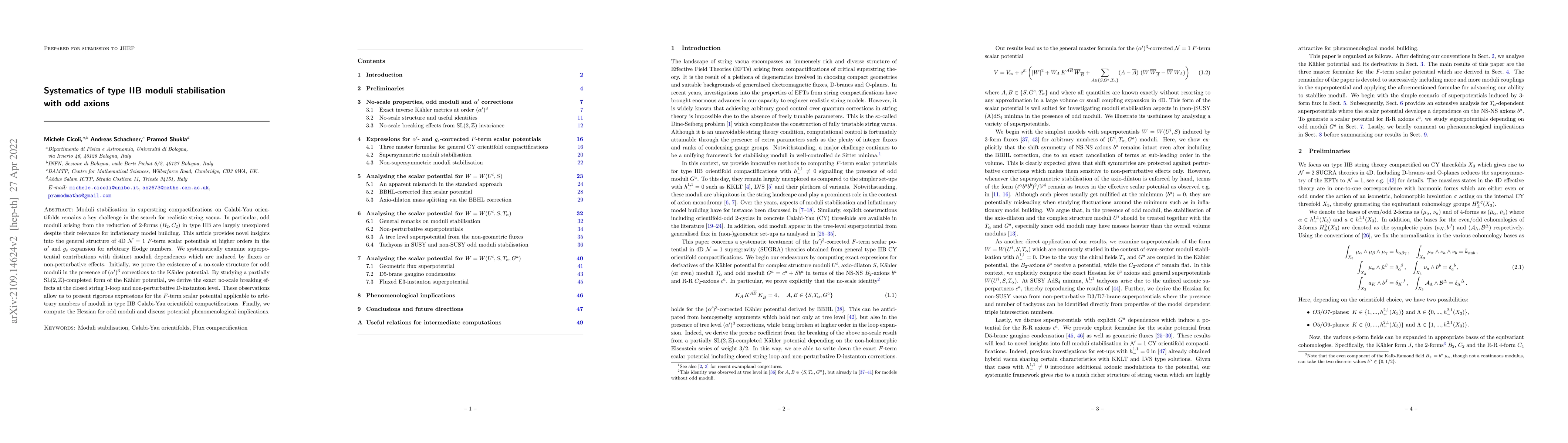 Thumbnail for Systematics of type IIB moduli stabilisation with odd axions