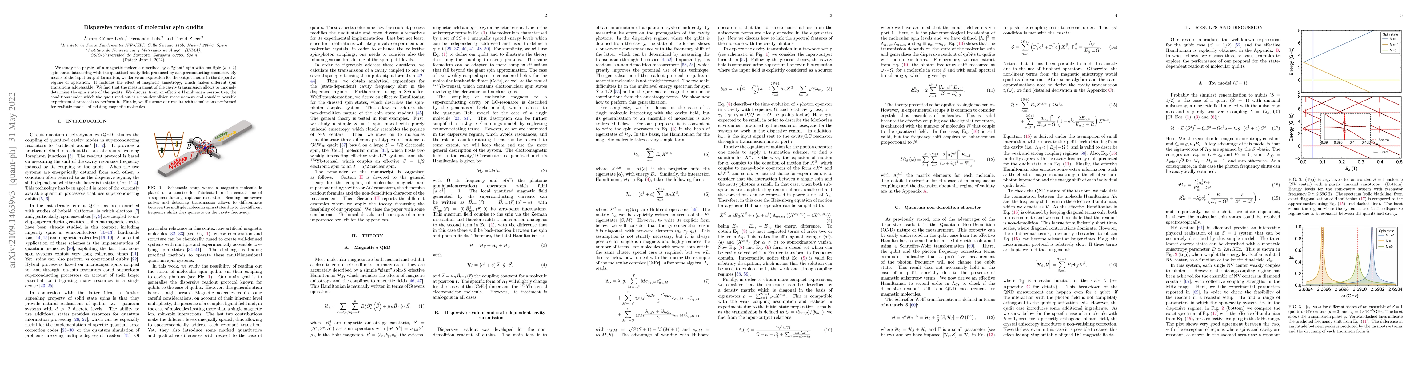 Thumbnail for Dispersive readout of molecular spin qudits