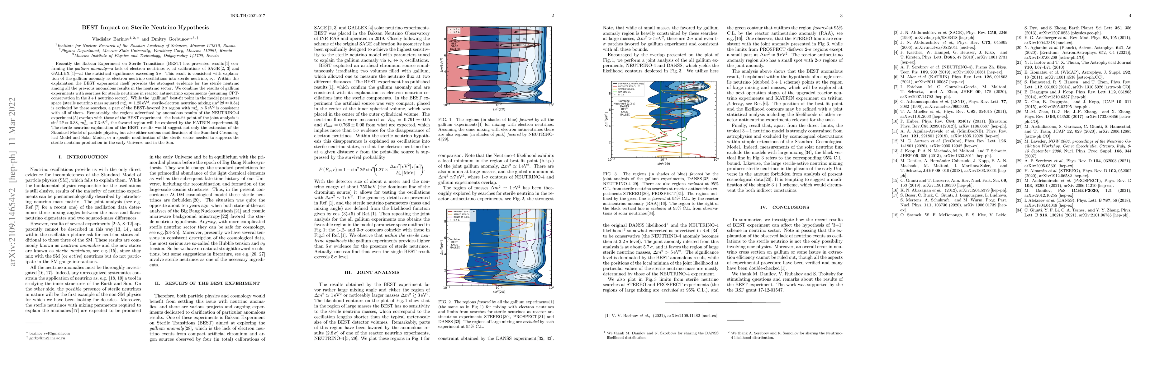 Thumbnail for BEST Impact on Sterile Neutrino Hypothesis