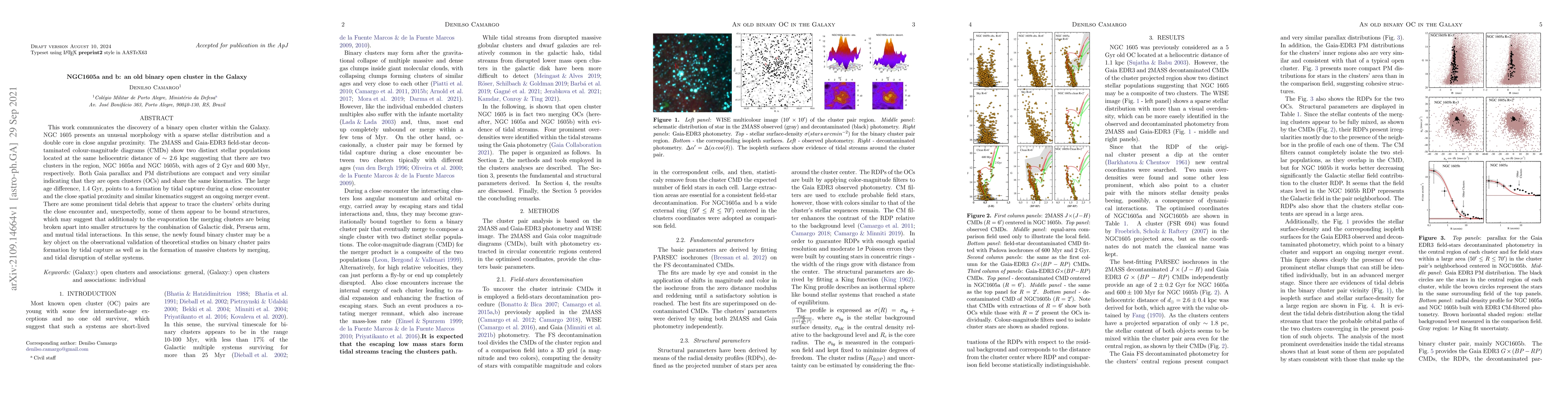 Thumbnail for NGC1605a and b: an old binary open cluster in the Galaxy