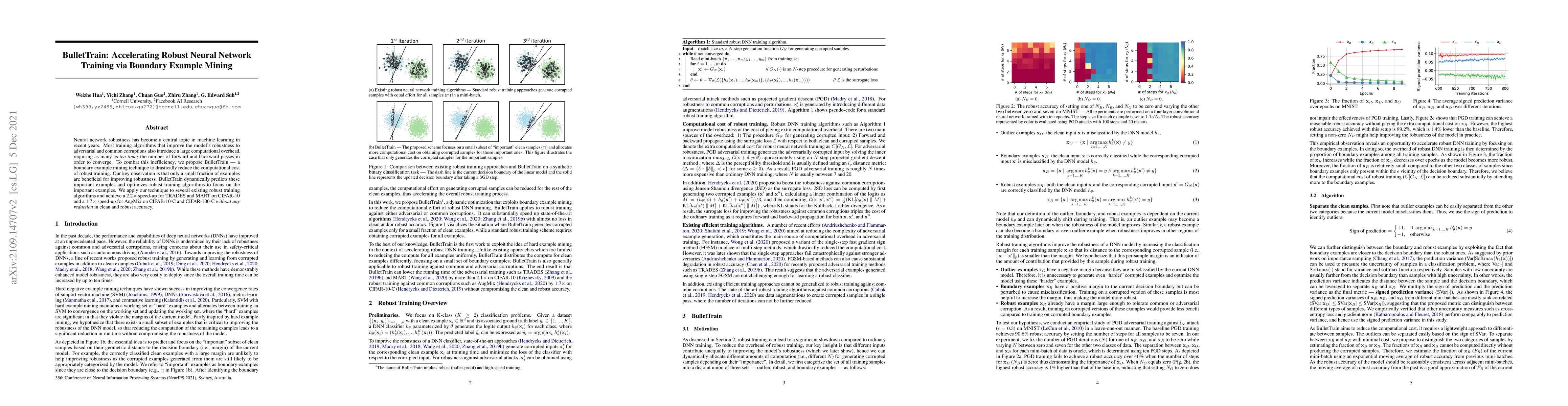 Thumbnail for BulletTrain: Accelerating Robust Neural Network Training via Boundary
  Example Mining