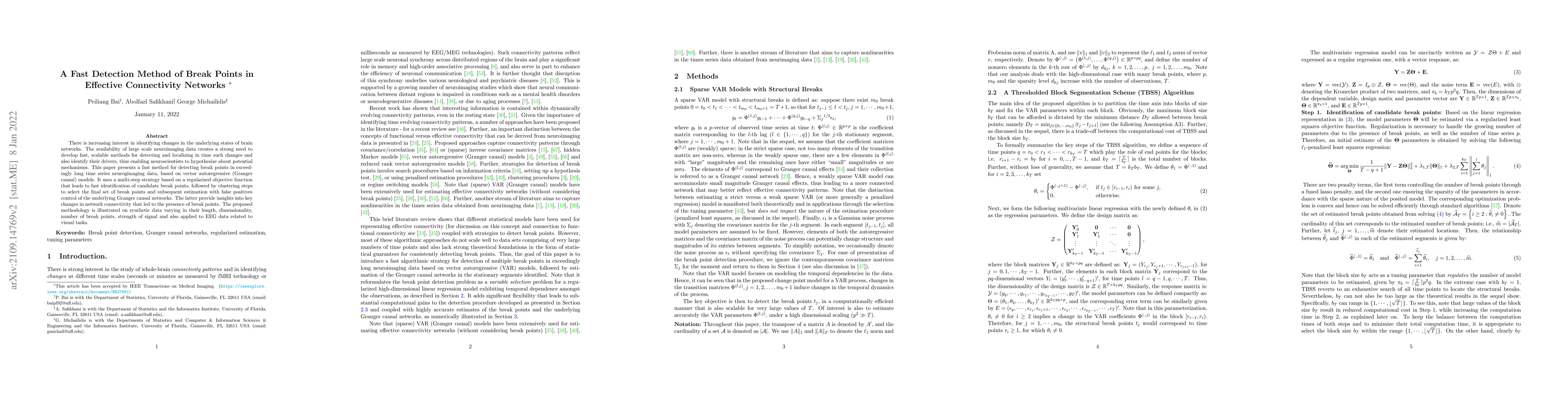 Thumbnail for A Fast Detection Method of Break Points in Effective Connectivity
  Networks