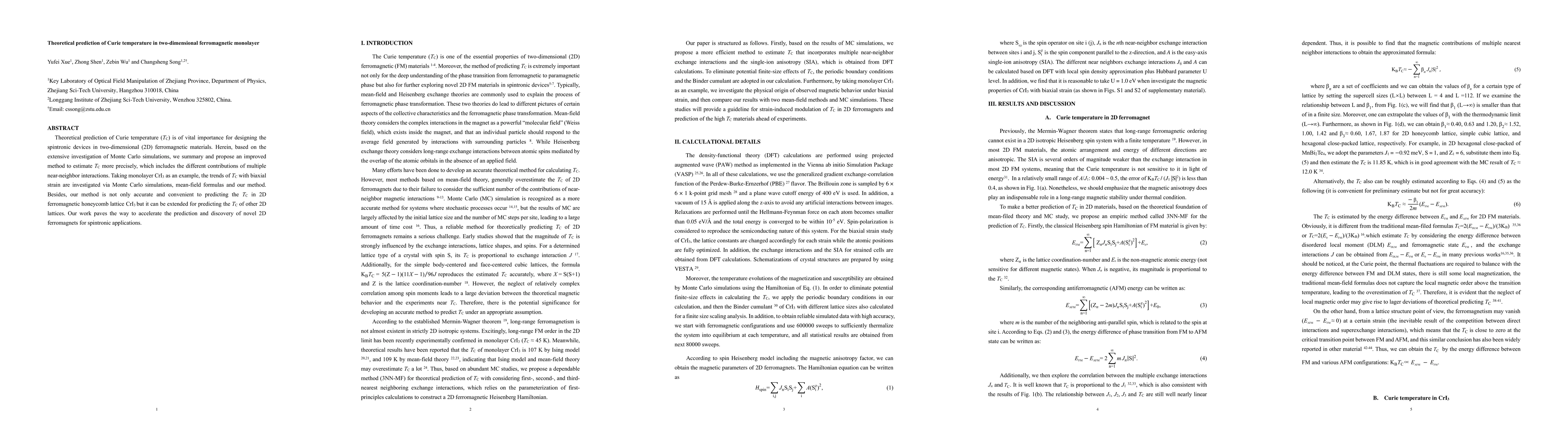 Thumbnail for Theoretical prediction of Curie temperature in two-dimensional
  ferromagnetic monolayer