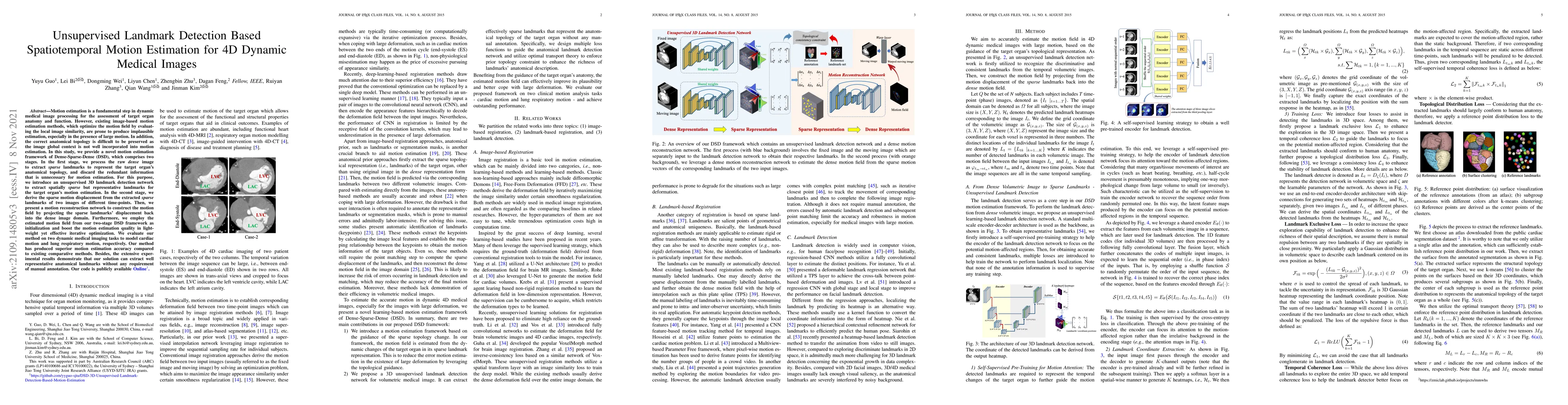 Thumbnail for Unsupervised Landmark Detection Based Spatiotemporal Motion Estimation
  for 4D Dynamic Medical Images