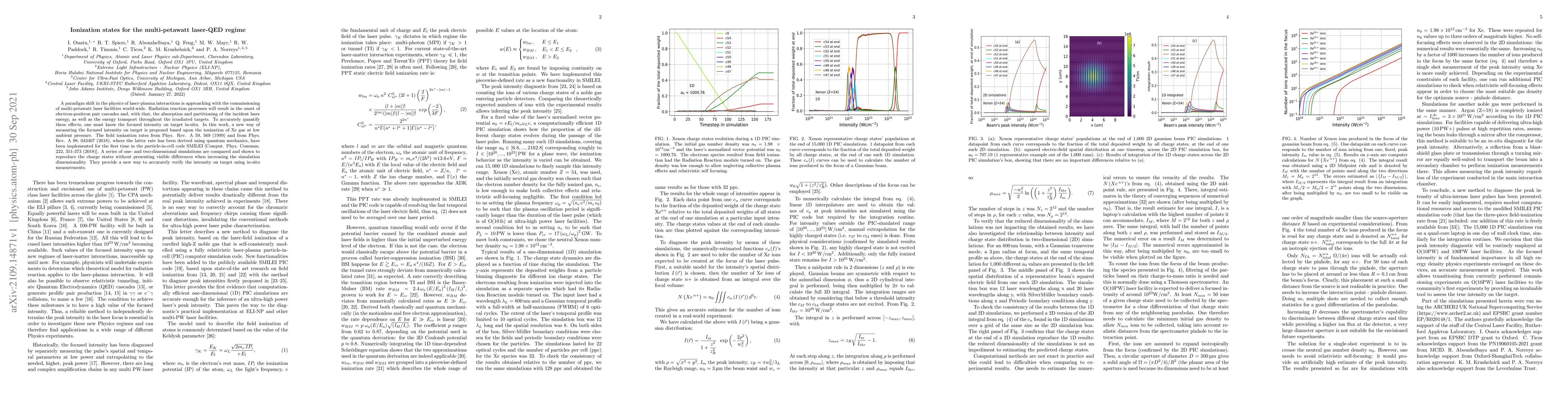 Thumbnail for Ionization states for the multi-petawatt laser-QED regime