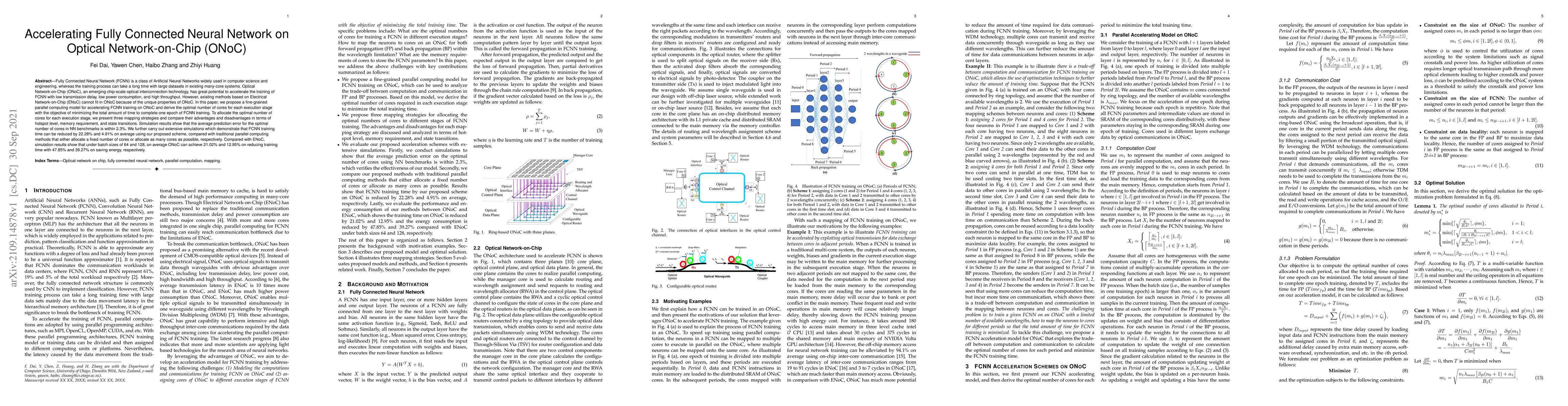 Thumbnail for Accelerating Fully Connected Neural Network on Optical Network-on-Chip
  (ONoC)