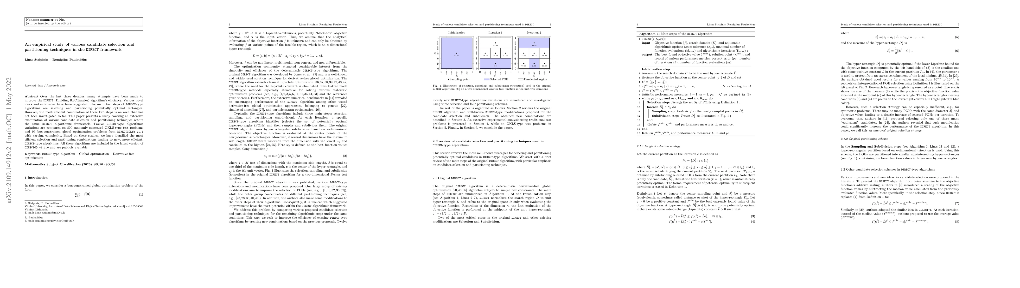 Thumbnail for An empirical study of various candidate selection and partitioning
  techniques in the DIRECT framework