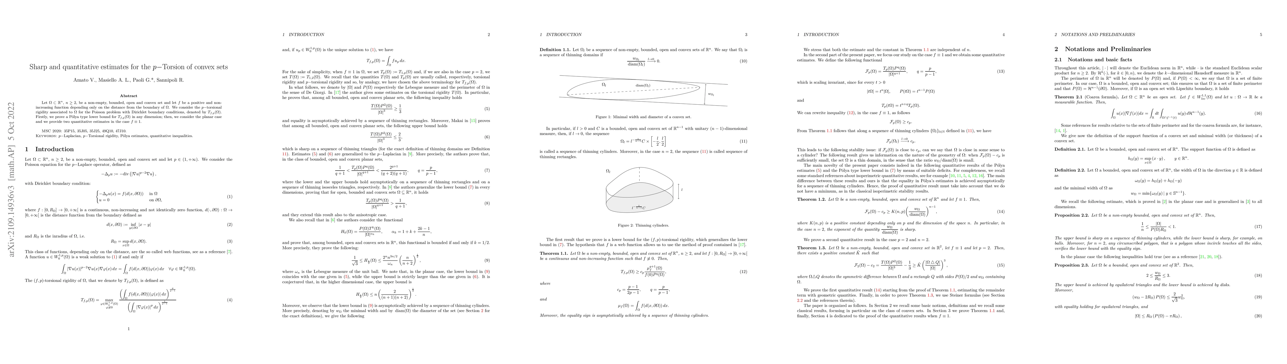 Thumbnail for Sharp and quantitative estimates for the $p-$Torsion of convex sets