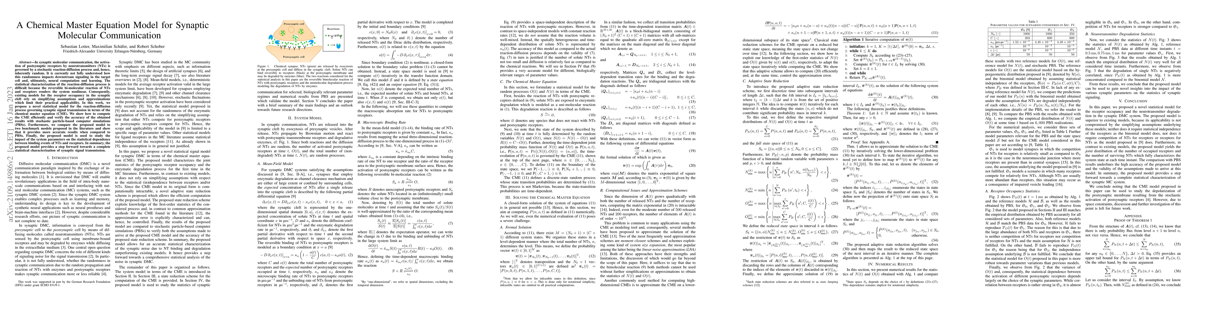 Thumbnail for A Chemical Master Equation Model for Synaptic Molecular Communication
