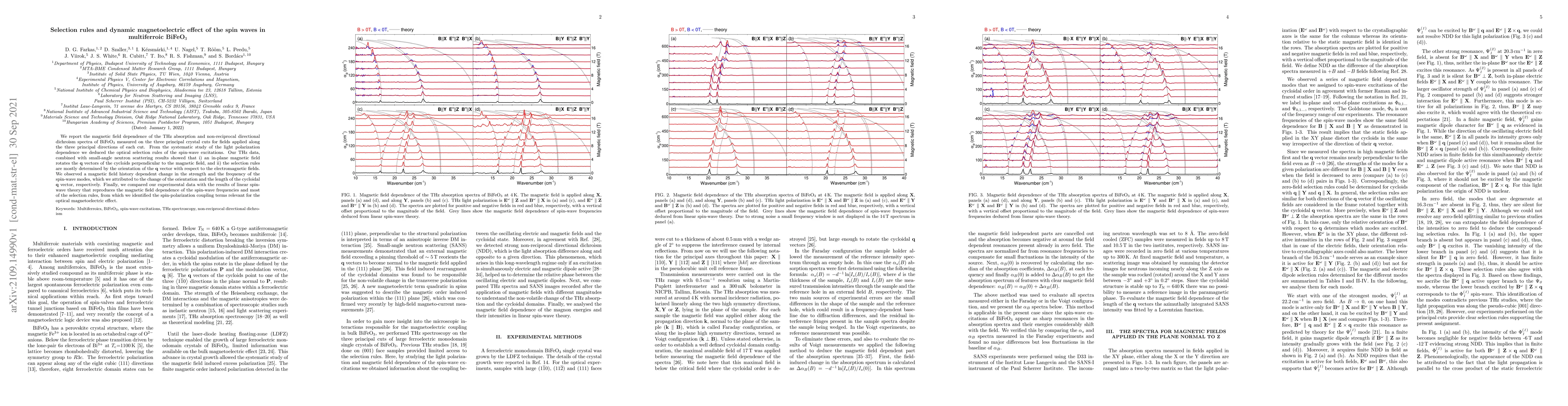 Thumbnail for Selection rules and dynamic magnetoelectric effect of the spin waves in
  multiferroic BiFeO$_3$