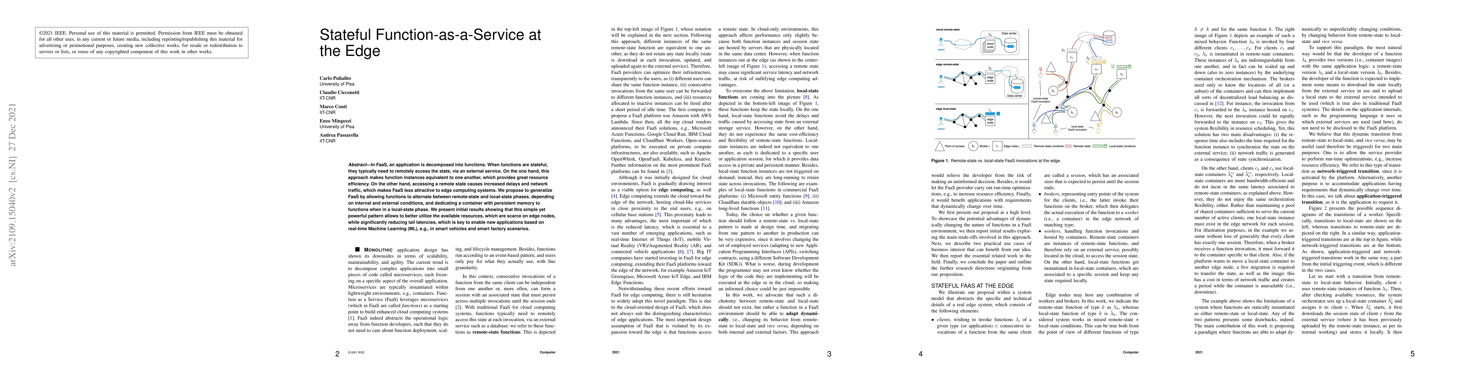 Thumbnail for Stateful Function-as-a-Service at the Edge